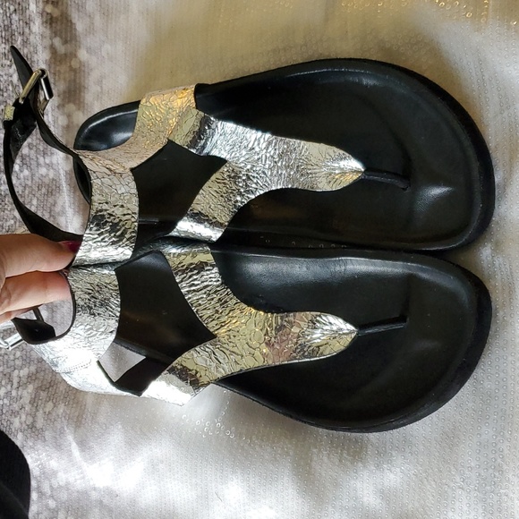 Isabel Marant Silver Metallic Sandals Size 41 or US 10 - Picture 3 of 7